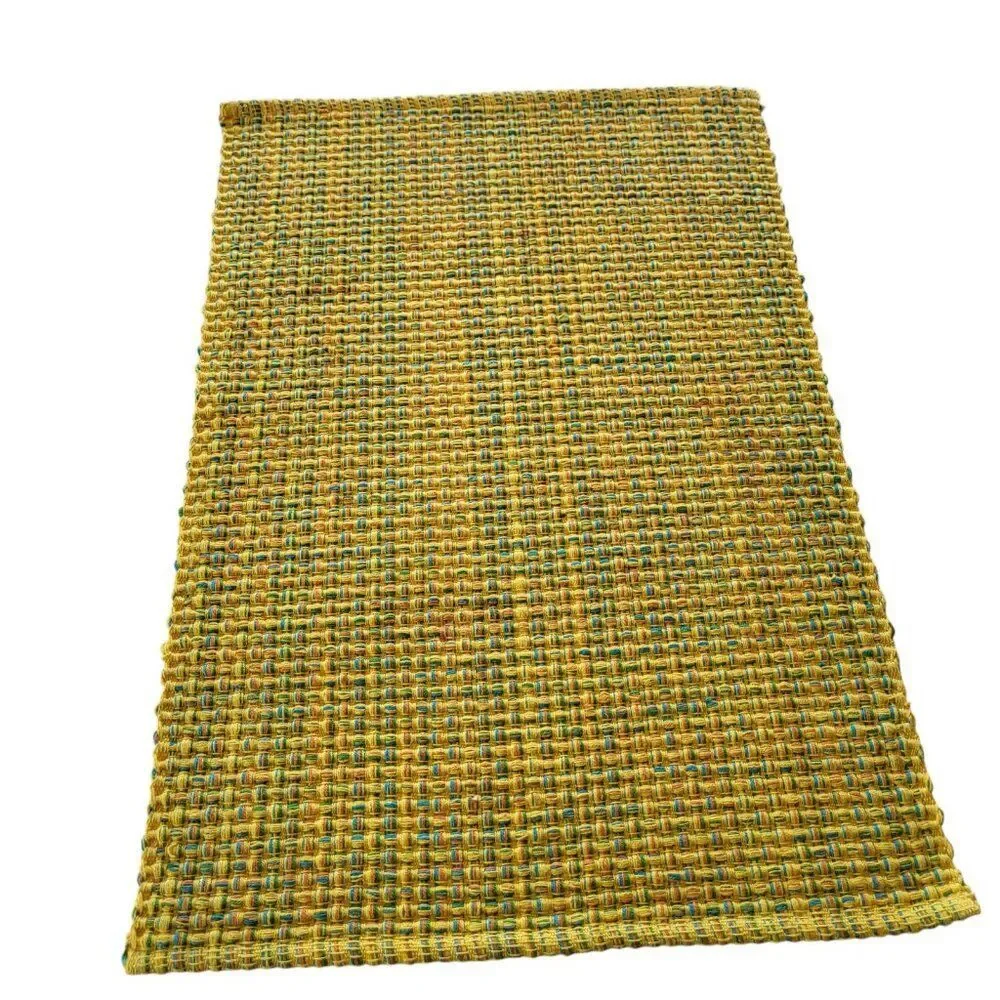 Pier 1 Yellow Orange Blue Weave 20 x 13 inch rectangular placemats |  Set of 6